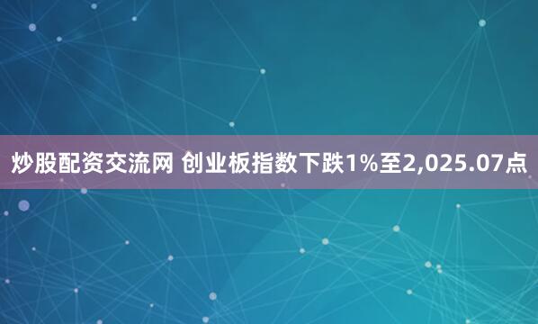 炒股配资交流网 创业板指数下跌1%至2,025.07点