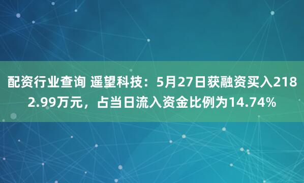配资行业查询 遥望科技：5月27日获融资买入2182.99万元，占当日流入资金比例为14.74%