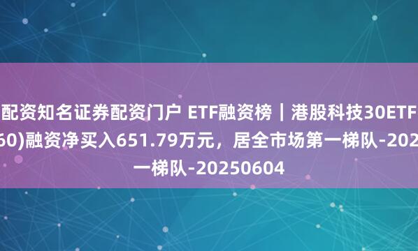 配资知名证券配资门户 ETF融资榜｜港股科技30ETF(513160)融资净买入651.79万元，居全市场第一梯队-20250604